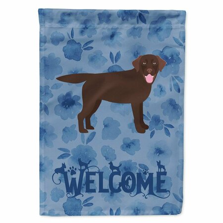 PATIOPLUS 28 x 0.01 x 40 in. Chocolate Labrador Retriever Welcome Flag Canvas House Size PA3398803